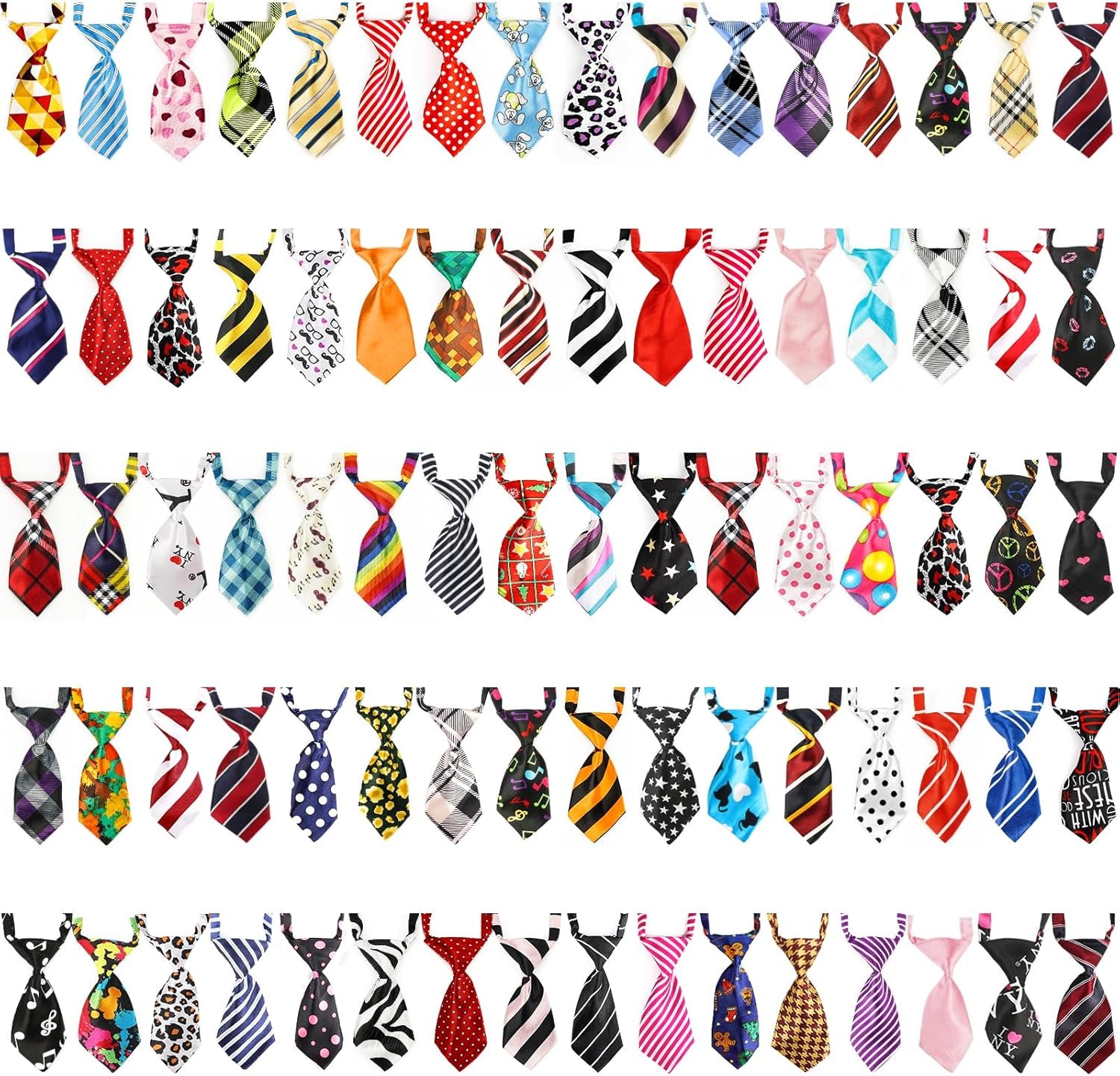 Small Neckties for Dogs, Dog Neck Bow Ties with Adjustable Collar, Pet Bowties for Small Dogs Cats Puppies Bowties Bulk Grooming Bows for Christmas Thanksgiving Wedding Festival Graduation