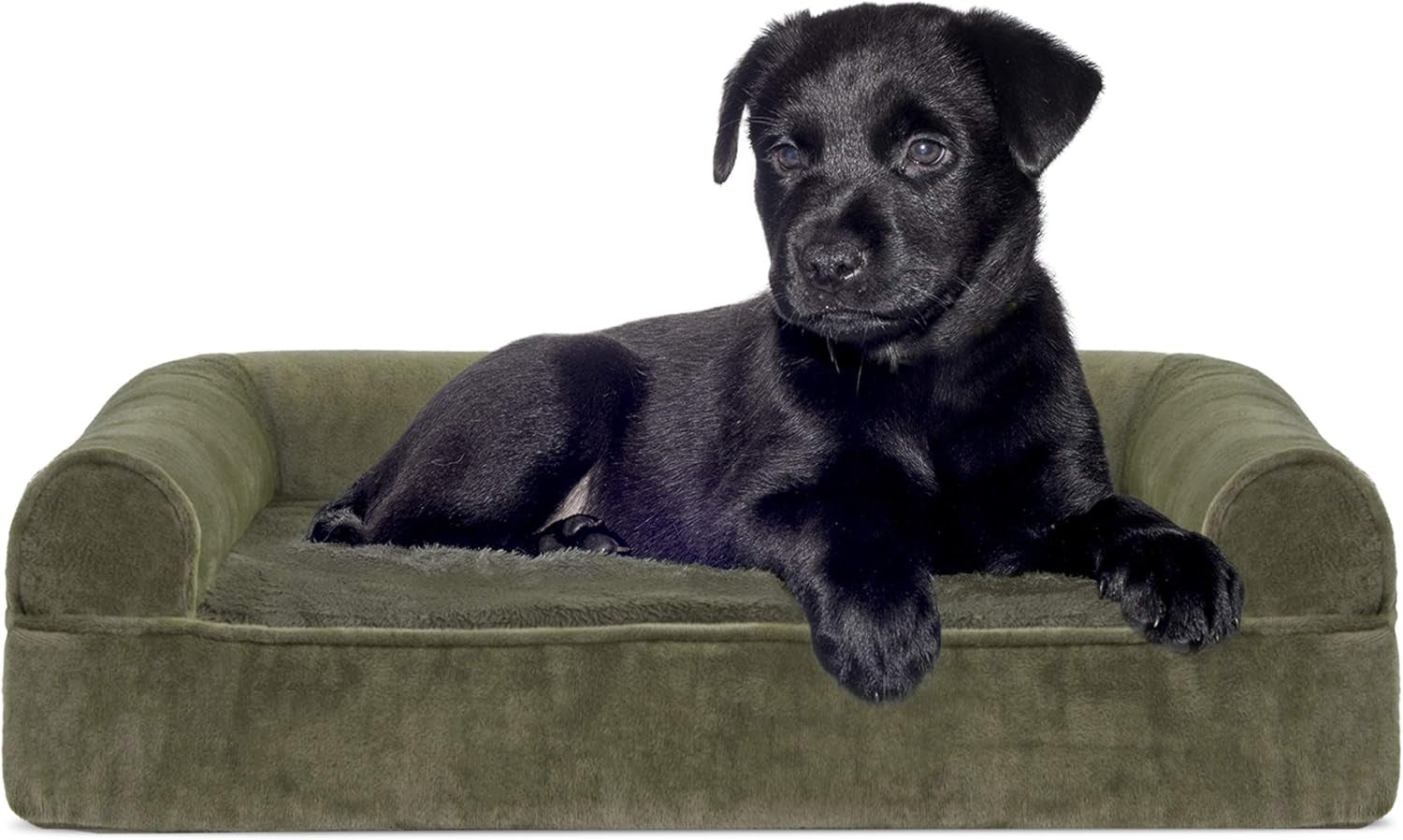 Memory Foam Dog Bed for Large Dogs W/ Removable Washable Cover, for Dogs up to 95 Lbs - Berber & Suede Blanket Top Mattress - Espresso, Jumbo/Xl