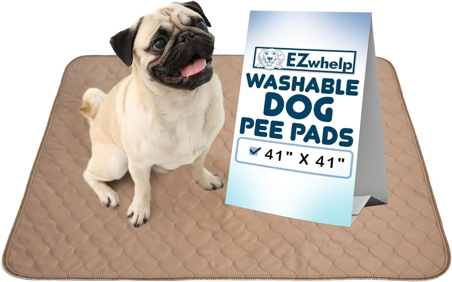 Reusable Dog Pee Pads - Waterproof Training Pads for Dogs, Washable & Sanitary, Rounded Corners, Laminated, Lightweight, and Durable,Pet Essentials for Puppy Training and Whelping - 17" X 20"