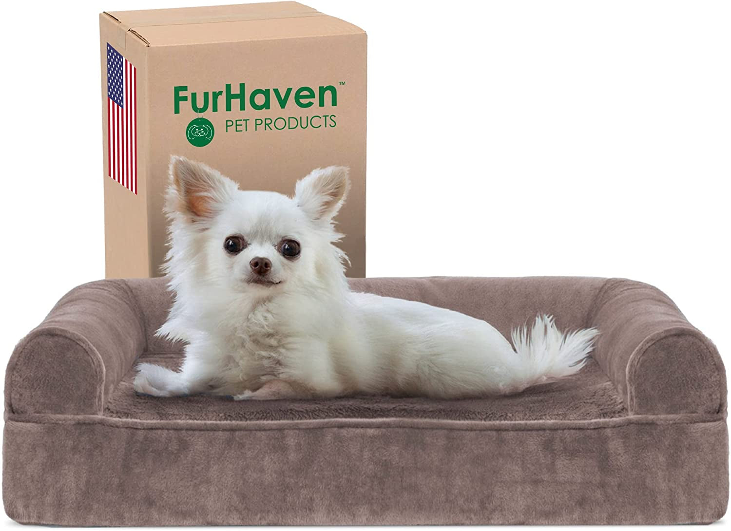 Memory Foam Dog Bed for Large Dogs W/ Removable Washable Cover, for Dogs up to 95 Lbs - Berber & Suede Blanket Top Mattress - Espresso, Jumbo/Xl