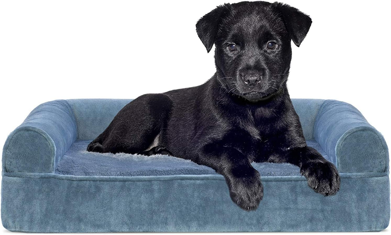 Memory Foam Dog Bed for Large Dogs W/ Removable Washable Cover, for Dogs up to 95 Lbs - Berber & Suede Blanket Top Mattress - Espresso, Jumbo/Xl