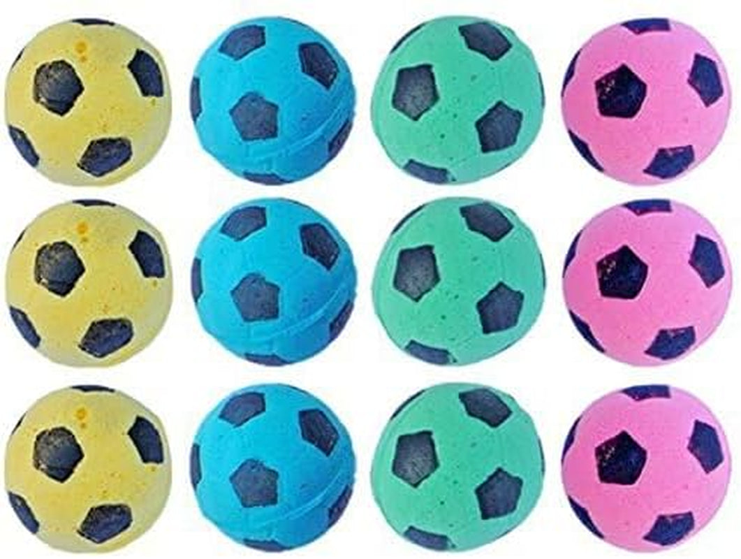 Foam Sponge Soccer Ball Cat Toy Interactive Cat Toys Independent Pet Kitten Cat Exrecise Toy Balls for Real Cats Kittens, Soft, Bouncy and Noise Free (24 Pack)