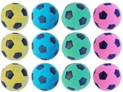 Foam Sponge Soccer Ball Cat Toy Interactive Cat Toys Independent Pet Kitten Cat Exrecise Toy Balls for Real Cats Kittens, Soft, Bouncy and Noise Free (24 Pack)