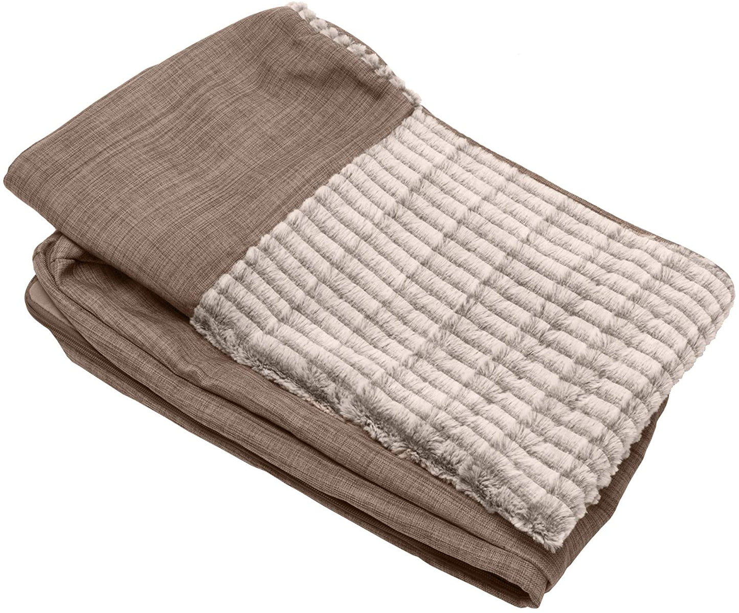Memory Foam Dog Bed for Large Dogs W/ Removable Washable Cover, for Dogs up to 95 Lbs - Berber & Suede Blanket Top Mattress - Espresso, Jumbo/Xl