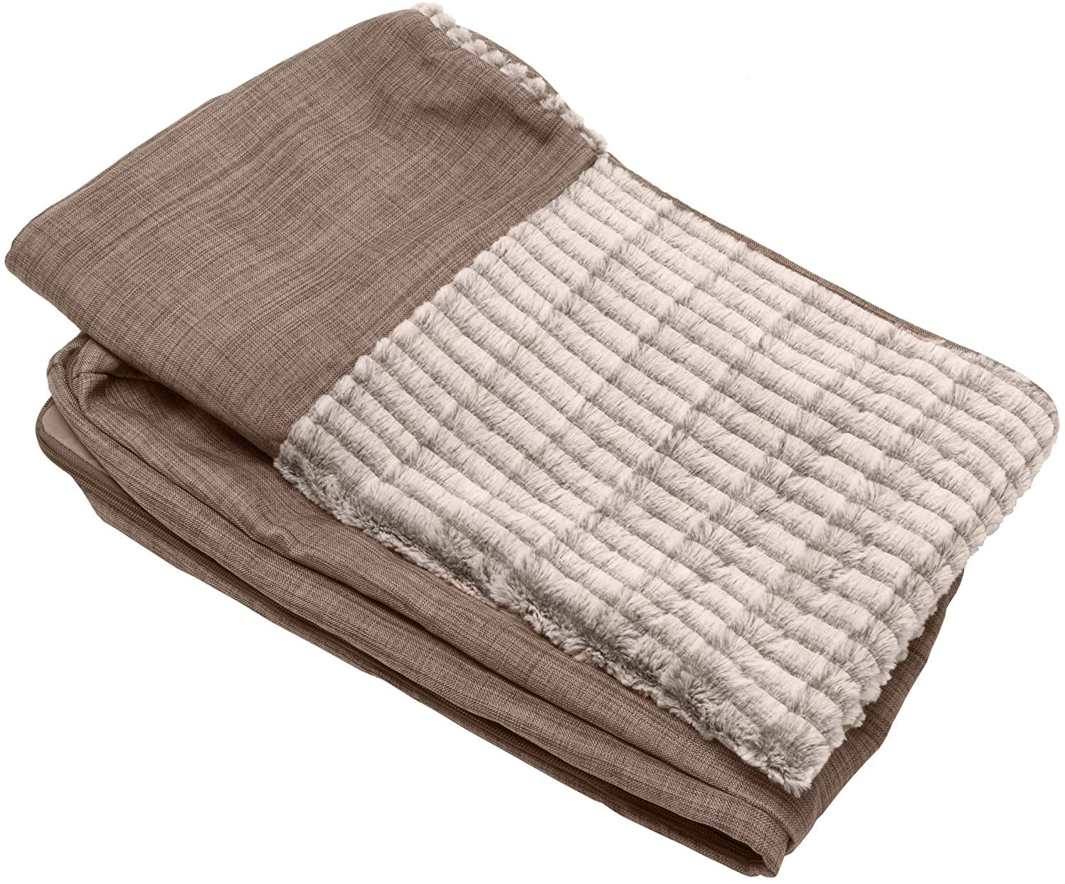 Memory Foam Dog Bed for Large Dogs W/ Removable Washable Cover, for Dogs up to 95 Lbs - Berber & Suede Blanket Top Mattress - Espresso, Jumbo/Xl