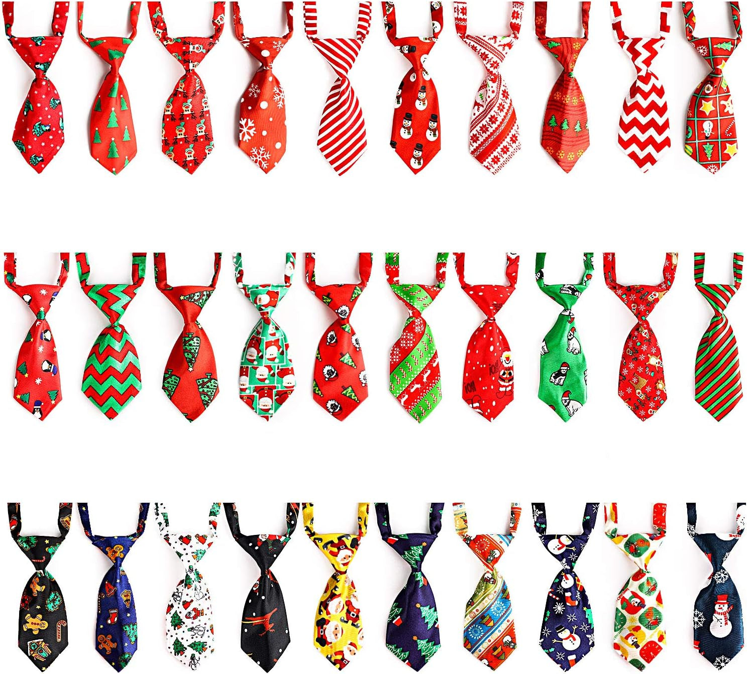 Small Neckties for Dogs, Dog Neck Bow Ties with Adjustable Collar, Pet Bowties for Small Dogs Cats Puppies Bowties Bulk Grooming Bows for Christmas Thanksgiving Wedding Festival Graduation