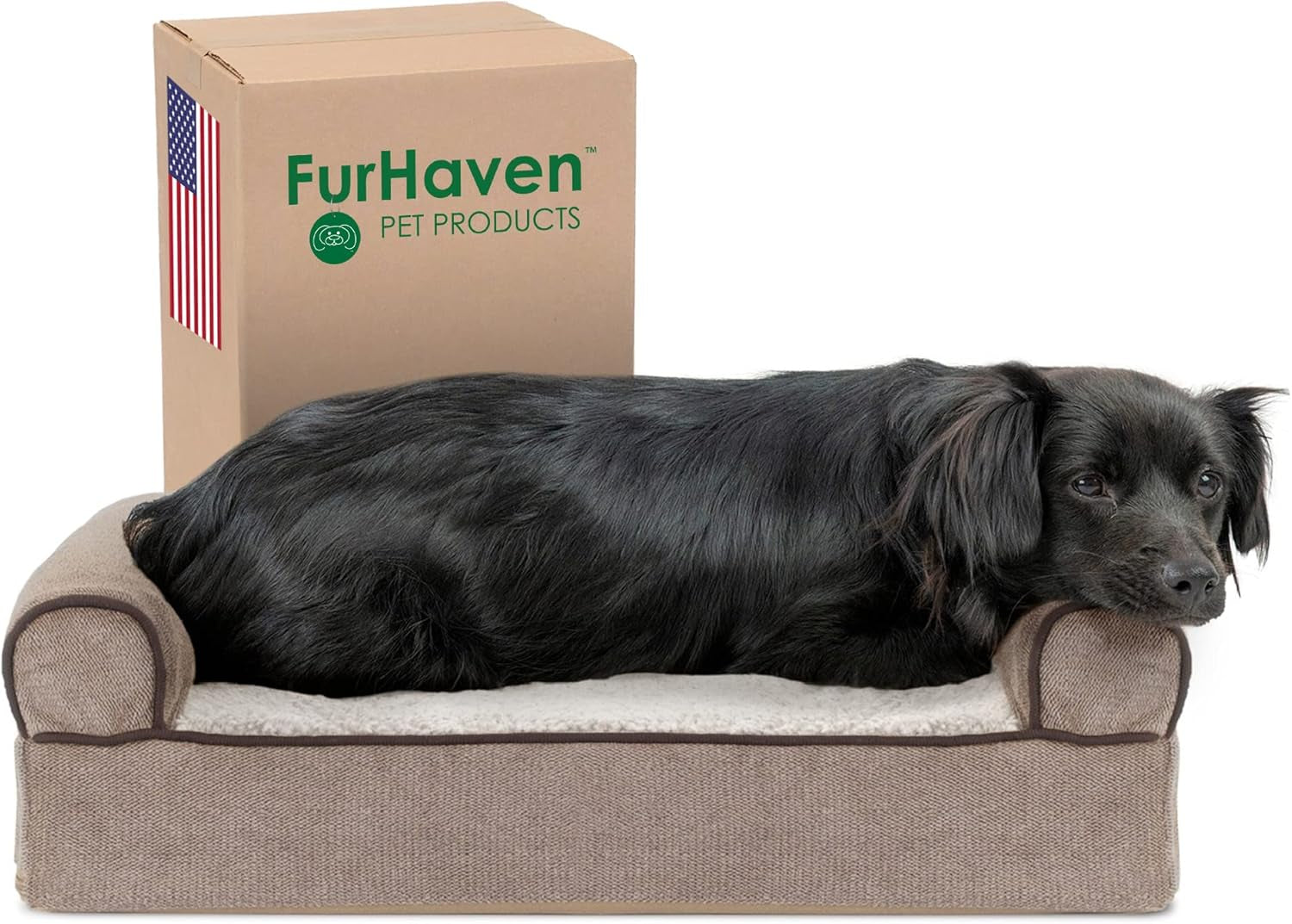 Memory Foam Dog Bed for Large Dogs W/ Removable Washable Cover, for Dogs up to 95 Lbs - Berber & Suede Blanket Top Mattress - Espresso, Jumbo/Xl