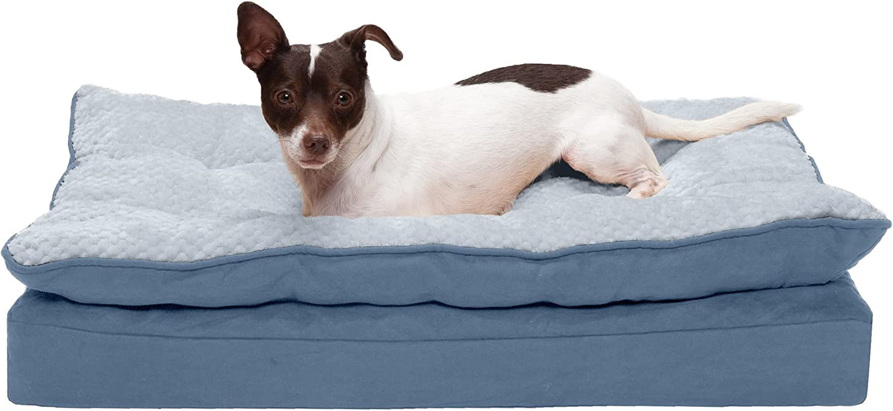 Memory Foam Dog Bed for Large Dogs W/ Removable Washable Cover, for Dogs up to 95 Lbs - Berber & Suede Blanket Top Mattress - Espresso, Jumbo/Xl