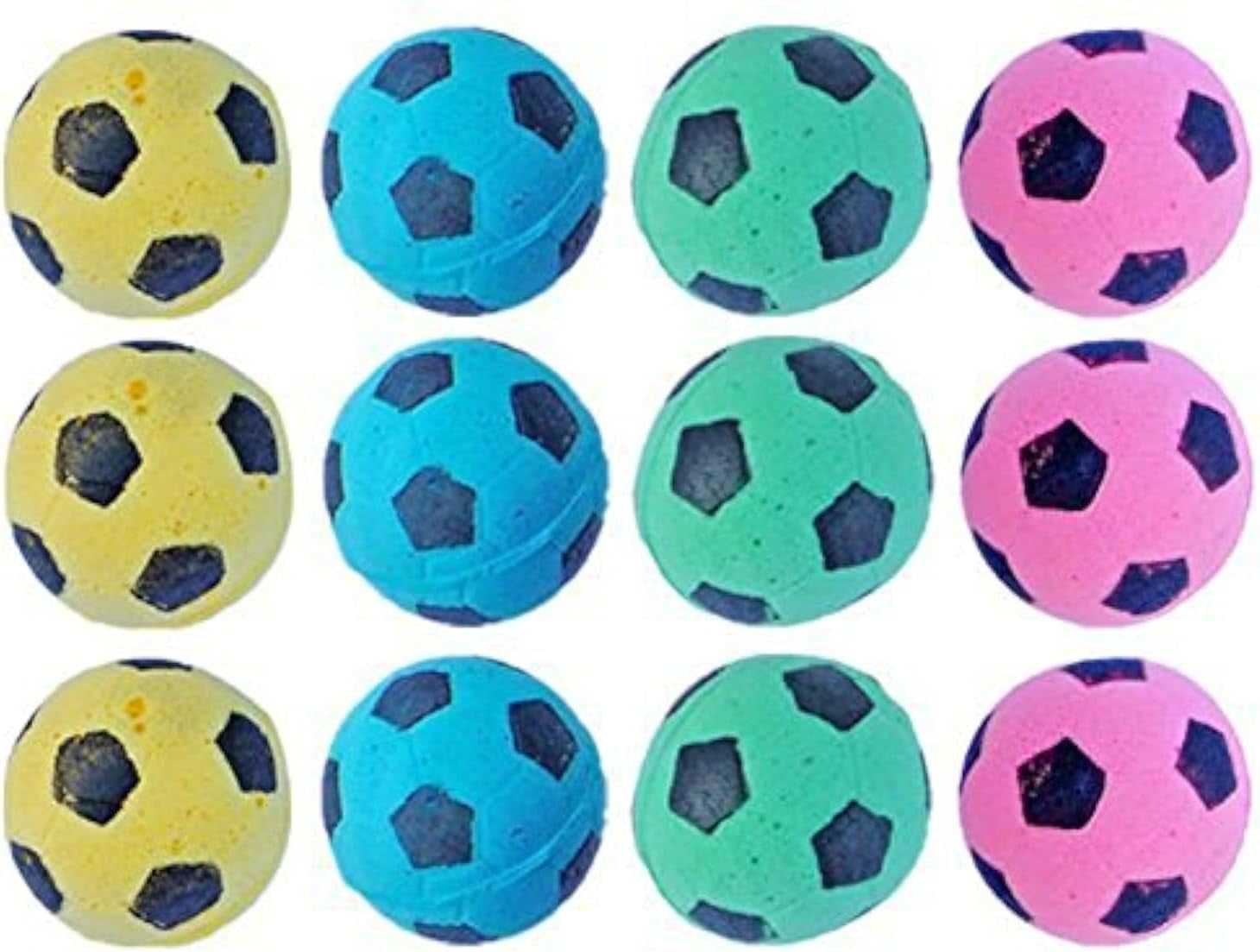 Foam Sponge Soccer Ball Cat Toy Interactive Cat Toys Independent Pet Kitten Cat Exrecise Toy Balls for Real Cats Kittens, Soft, Bouncy and Noise Free (24 Pack)