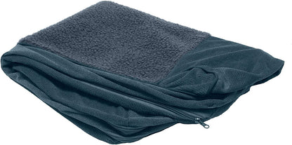 Memory Foam Dog Bed for Large Dogs W/ Removable Washable Cover, for Dogs up to 95 Lbs - Berber & Suede Blanket Top Mattress - Espresso, Jumbo/Xl