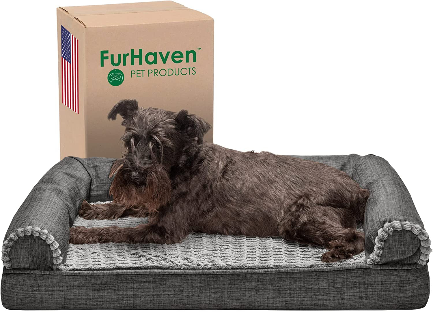 Memory Foam Dog Bed for Large Dogs W/ Removable Washable Cover, for Dogs up to 95 Lbs - Berber & Suede Blanket Top Mattress - Espresso, Jumbo/Xl