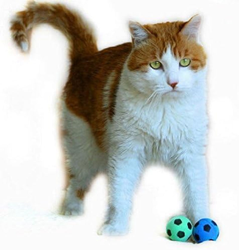 Foam Sponge Soccer Ball Cat Toy Interactive Cat Toys Independent Pet Kitten Cat Exrecise Toy Balls for Real Cats Kittens, Soft, Bouncy and Noise Free (24 Pack)
