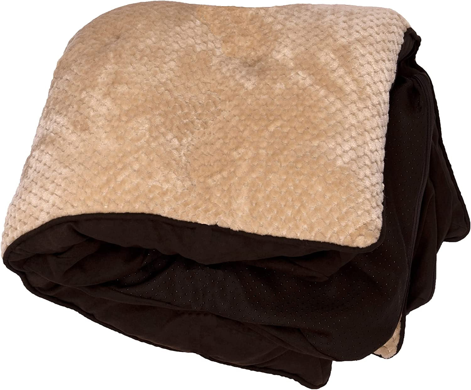 Memory Foam Dog Bed for Large Dogs W/ Removable Washable Cover, for Dogs up to 95 Lbs - Berber & Suede Blanket Top Mattress - Espresso, Jumbo/Xl