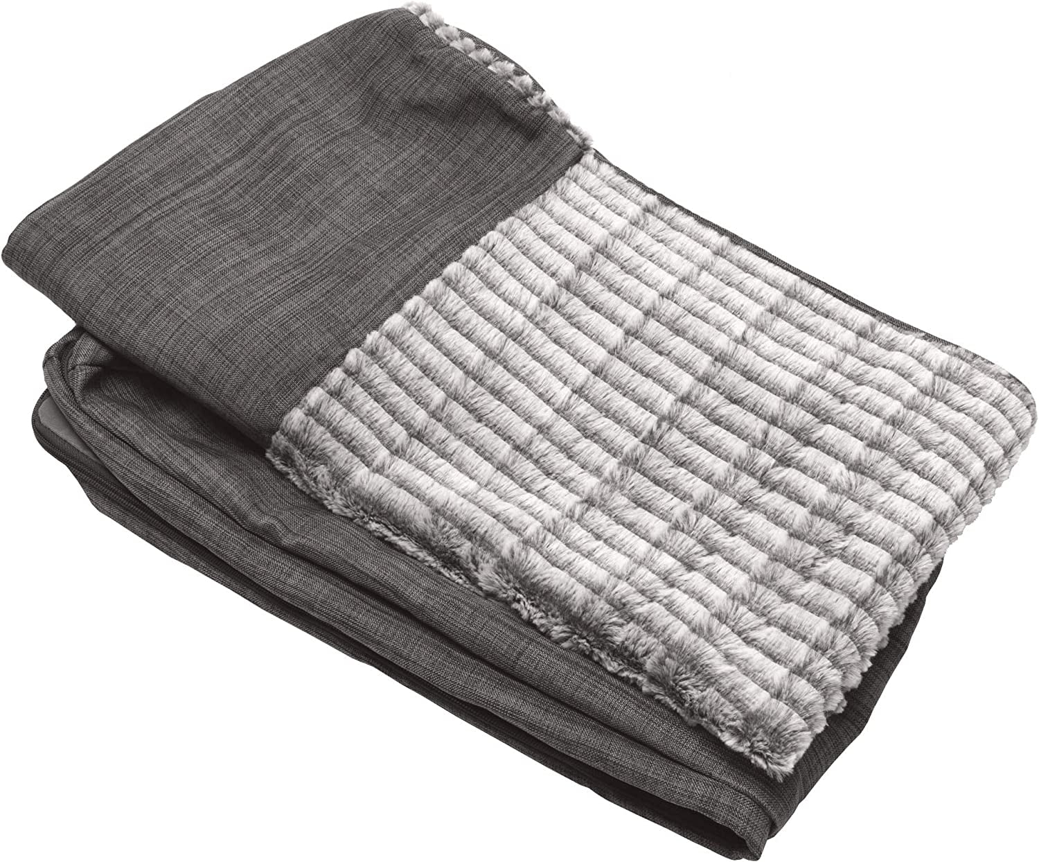 Memory Foam Dog Bed for Large Dogs W/ Removable Washable Cover, for Dogs up to 95 Lbs - Berber & Suede Blanket Top Mattress - Espresso, Jumbo/Xl