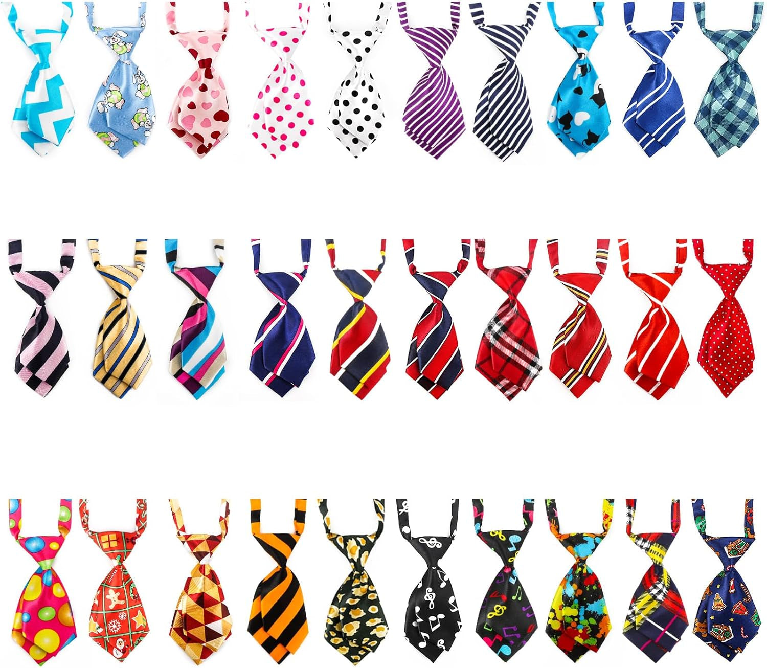 Small Neckties for Dogs, Dog Neck Bow Ties with Adjustable Collar, Pet Bowties for Small Dogs Cats Puppies Bowties Bulk Grooming Bows for Christmas Thanksgiving Wedding Festival Graduation