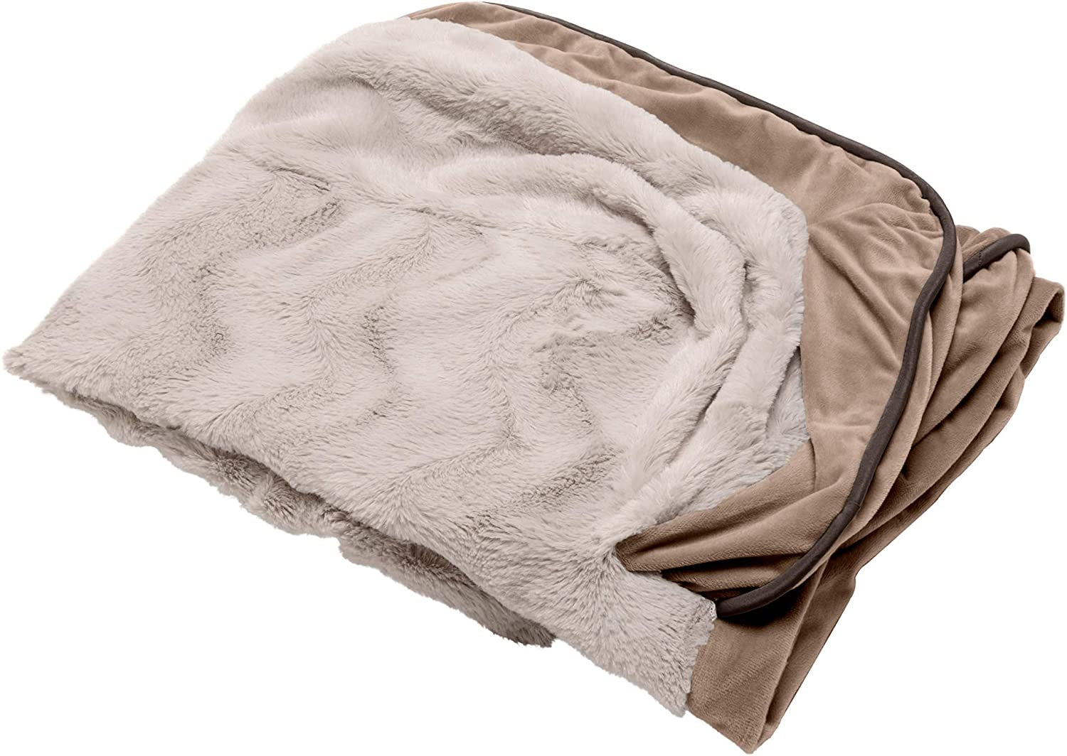 Memory Foam Dog Bed for Large Dogs W/ Removable Washable Cover, for Dogs up to 95 Lbs - Berber & Suede Blanket Top Mattress - Espresso, Jumbo/Xl