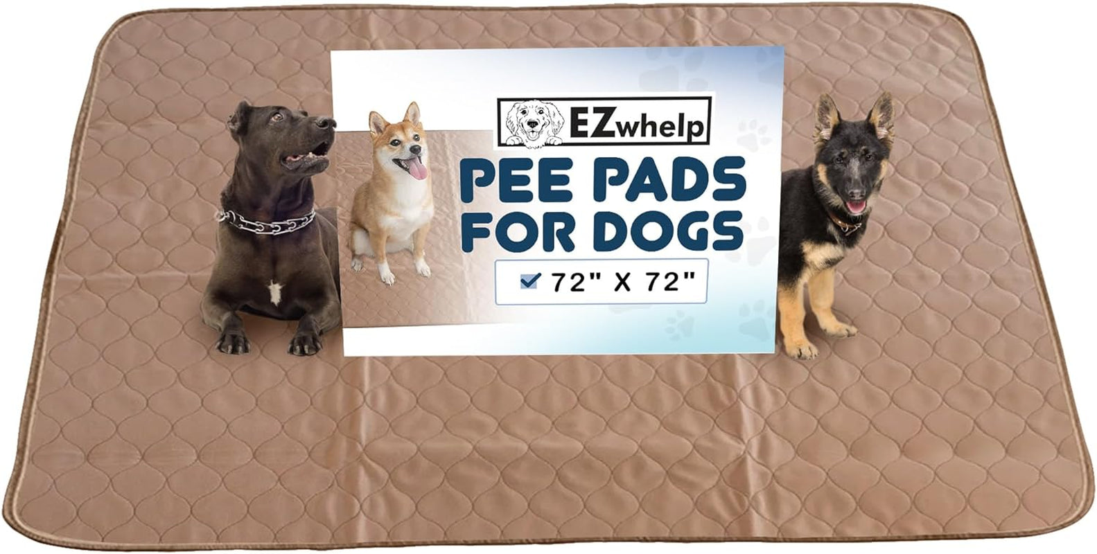 Reusable Dog Pee Pads - Waterproof Training Pads for Dogs, Washable & Sanitary, Rounded Corners, Laminated, Lightweight, and Durable,Pet Essentials for Puppy Training and Whelping - 17" X 20"