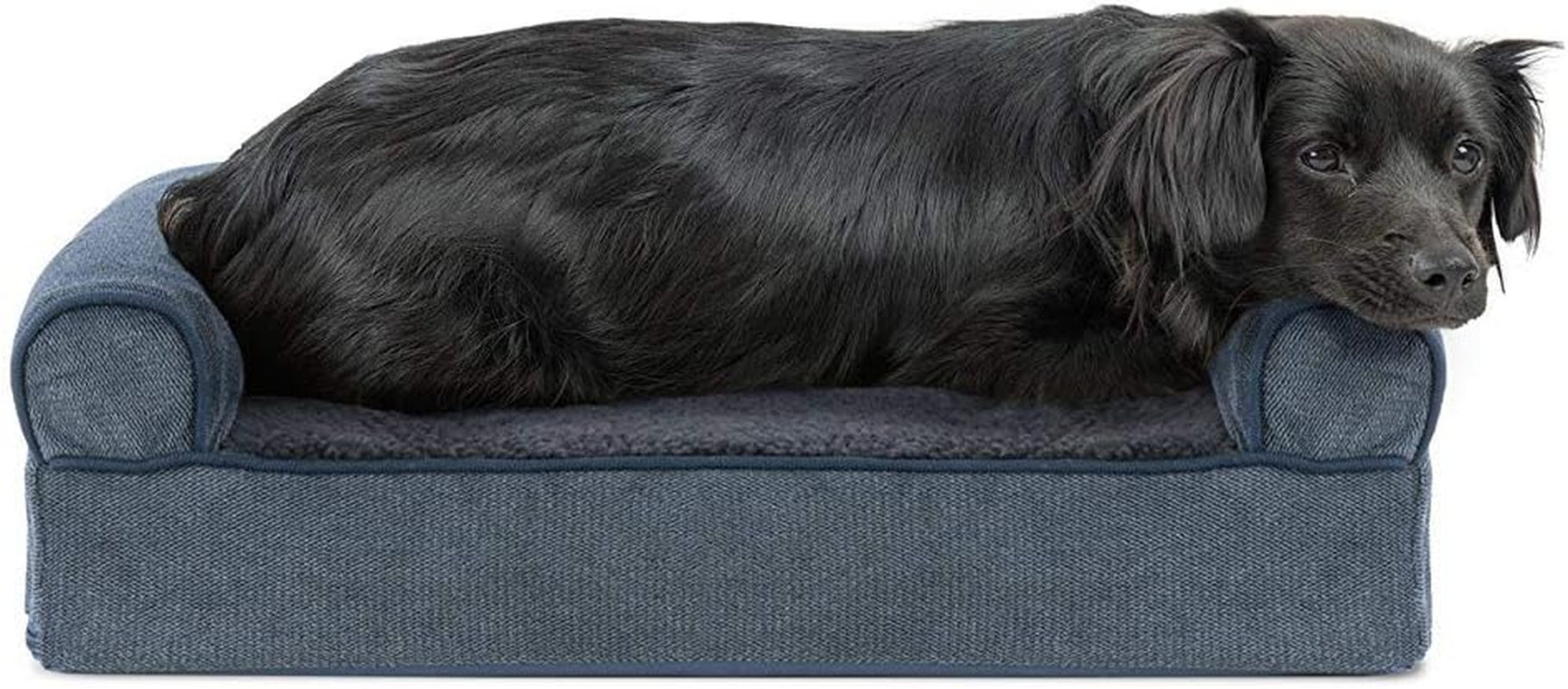 Memory Foam Dog Bed for Large Dogs W/ Removable Washable Cover, for Dogs up to 95 Lbs - Berber & Suede Blanket Top Mattress - Espresso, Jumbo/Xl