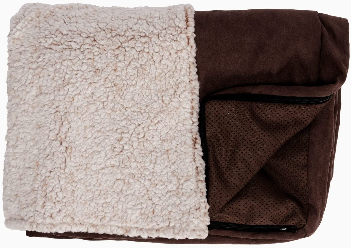 Memory Foam Dog Bed for Large Dogs W/ Removable Washable Cover, for Dogs up to 95 Lbs - Berber & Suede Blanket Top Mattress - Espresso, Jumbo/Xl