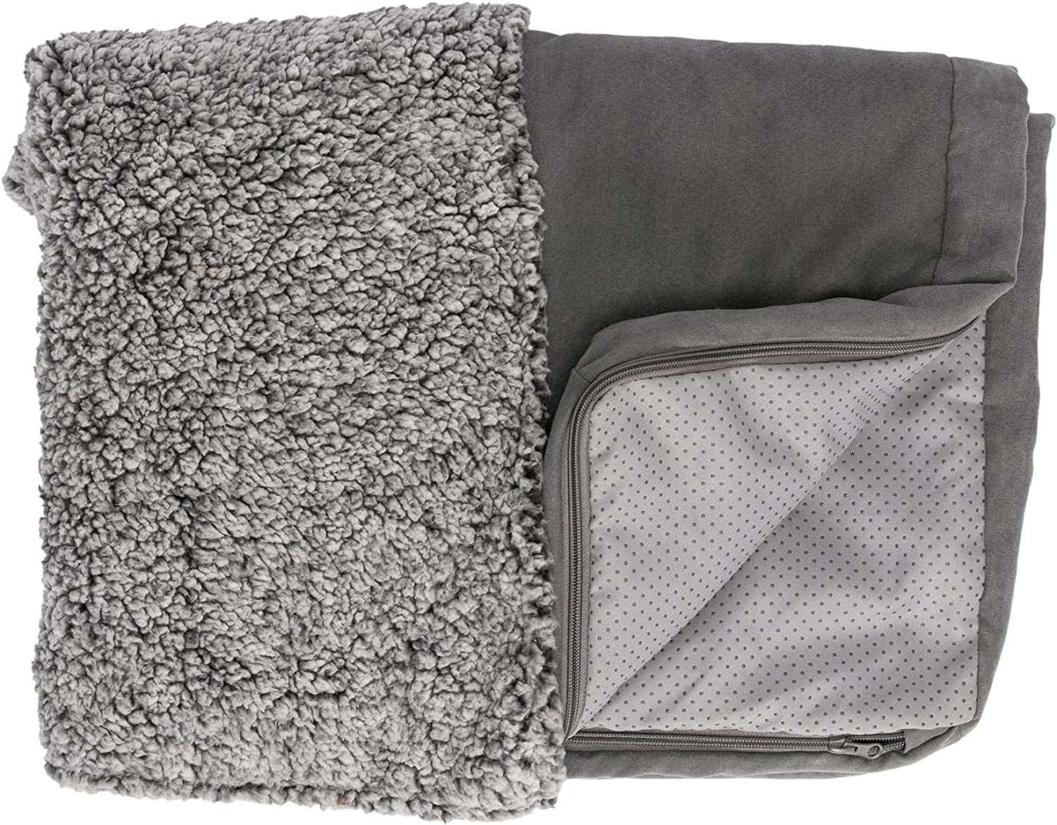 Memory Foam Dog Bed for Large Dogs W/ Removable Washable Cover, for Dogs up to 95 Lbs - Berber & Suede Blanket Top Mattress - Espresso, Jumbo/Xl