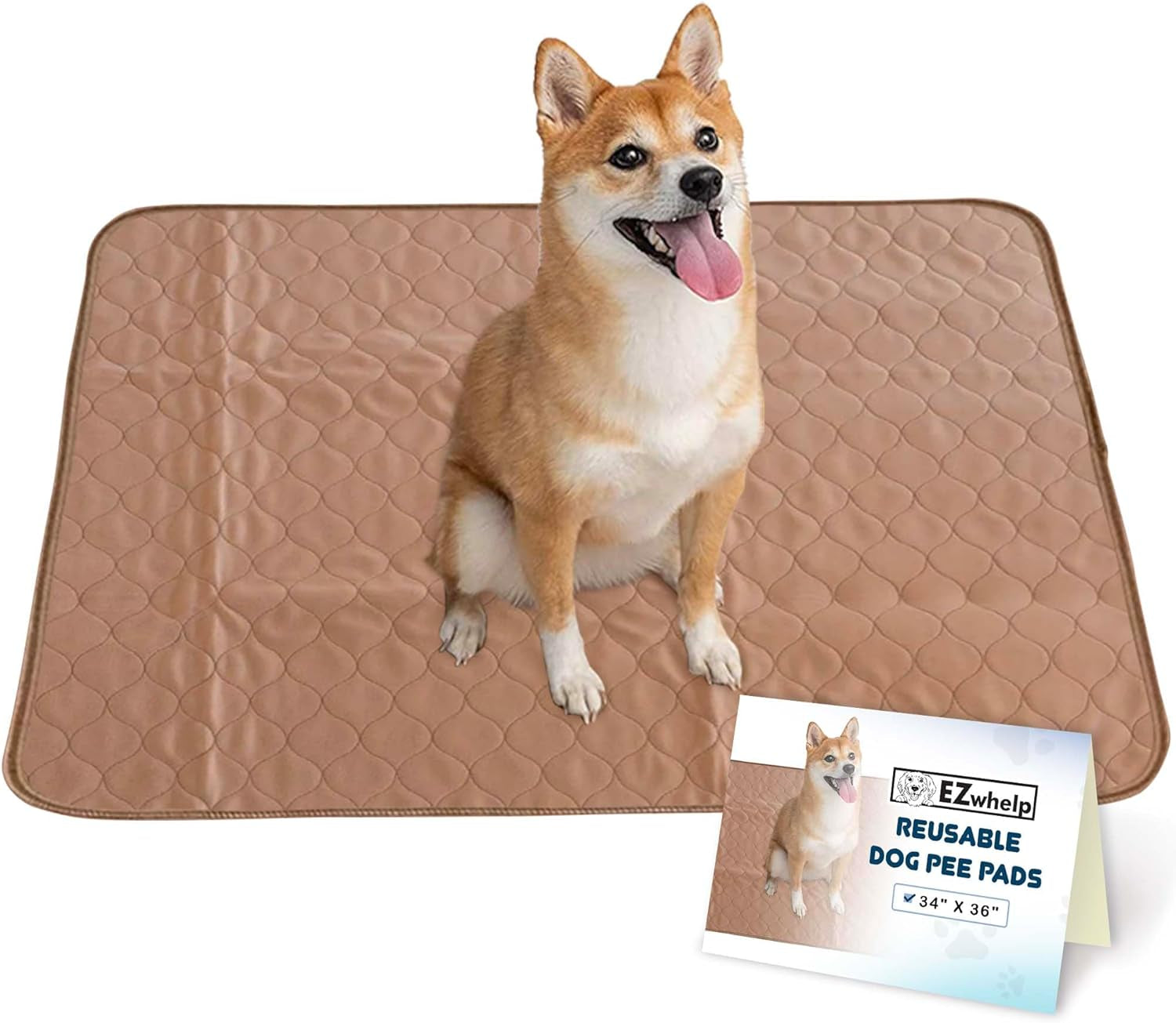 Reusable Dog Pee Pads - Waterproof Training Pads for Dogs, Washable & Sanitary, Rounded Corners, Laminated, Lightweight, and Durable,Pet Essentials for Puppy Training and Whelping - 17" X 20"