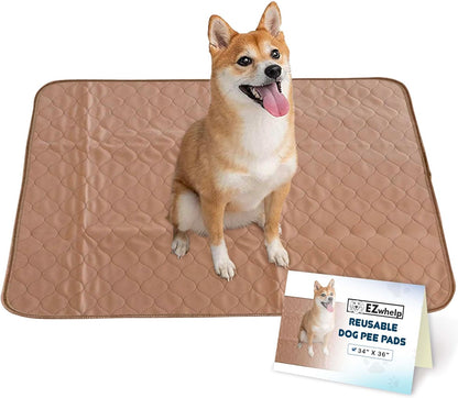 Reusable Dog Pee Pads - Waterproof Training Pads for Dogs, Washable & Sanitary, Rounded Corners, Laminated, Lightweight, and Durable,Pet Essentials for Puppy Training and Whelping - 17" X 20"