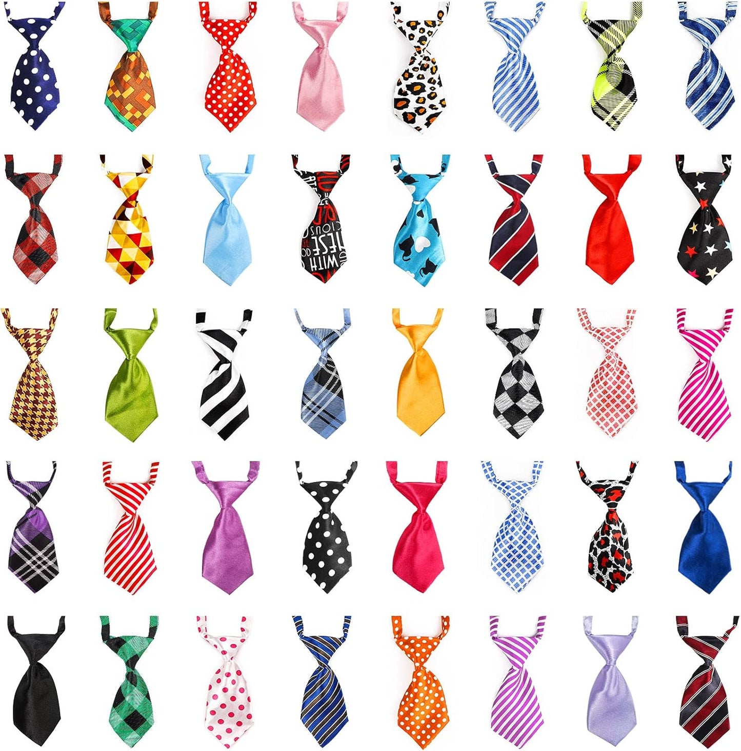 Small Neckties for Dogs, Dog Neck Bow Ties with Adjustable Collar, Pet Bowties for Small Dogs Cats Puppies Bowties Bulk Grooming Bows for Christmas Thanksgiving Wedding Festival Graduation