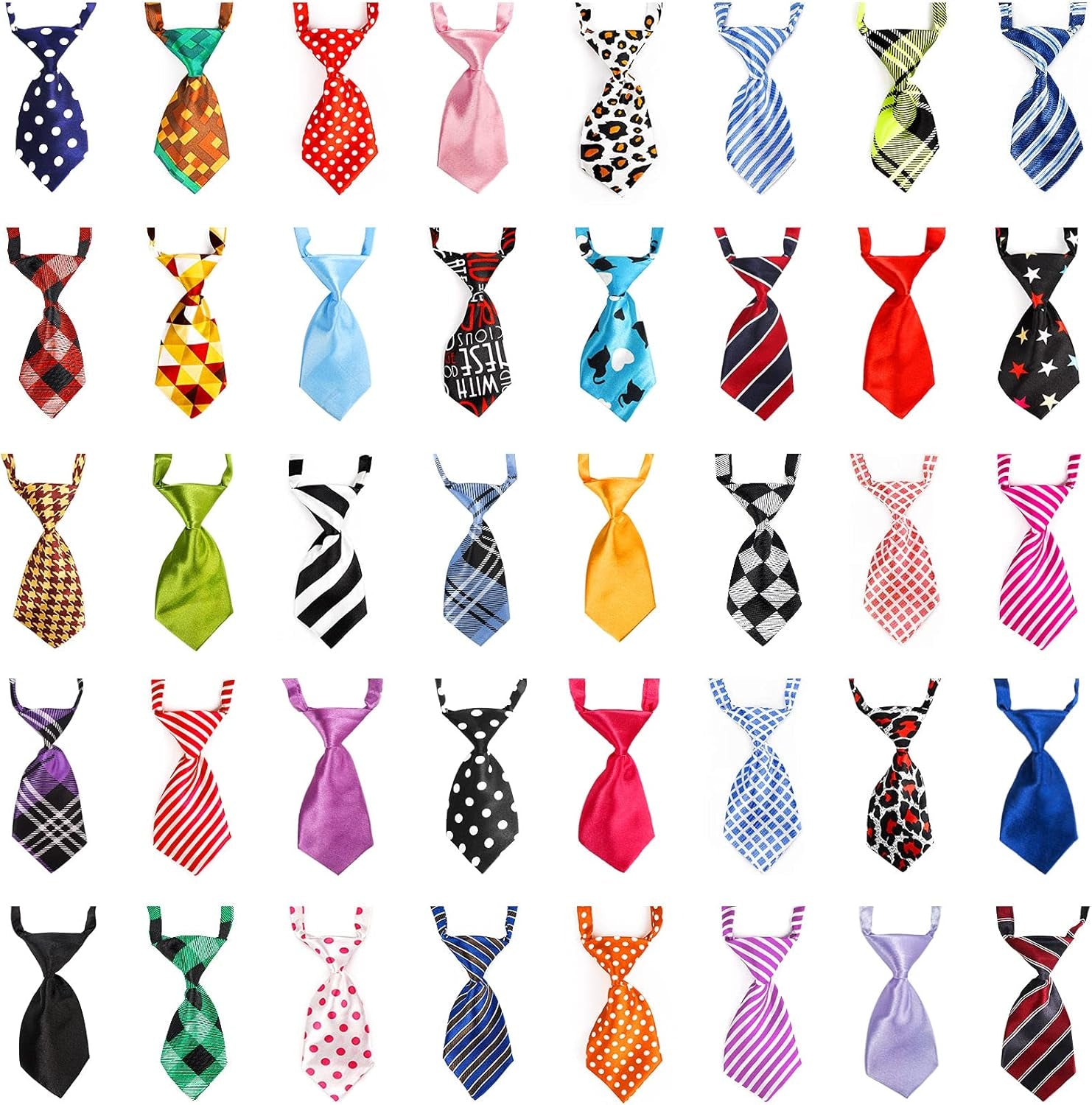 Small Neckties for Dogs, Dog Neck Bow Ties with Adjustable Collar, Pet Bowties for Small Dogs Cats Puppies Bowties Bulk Grooming Bows for Christmas Thanksgiving Wedding Festival Graduation