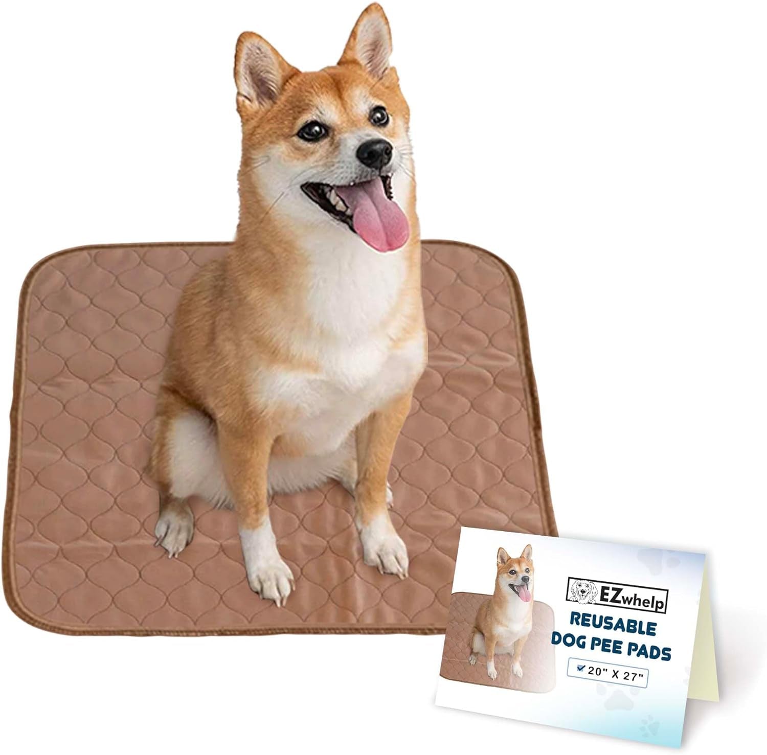 Reusable Dog Pee Pads - Waterproof Training Pads for Dogs, Washable & Sanitary, Rounded Corners, Laminated, Lightweight, and Durable,Pet Essentials for Puppy Training and Whelping - 17" X 20"