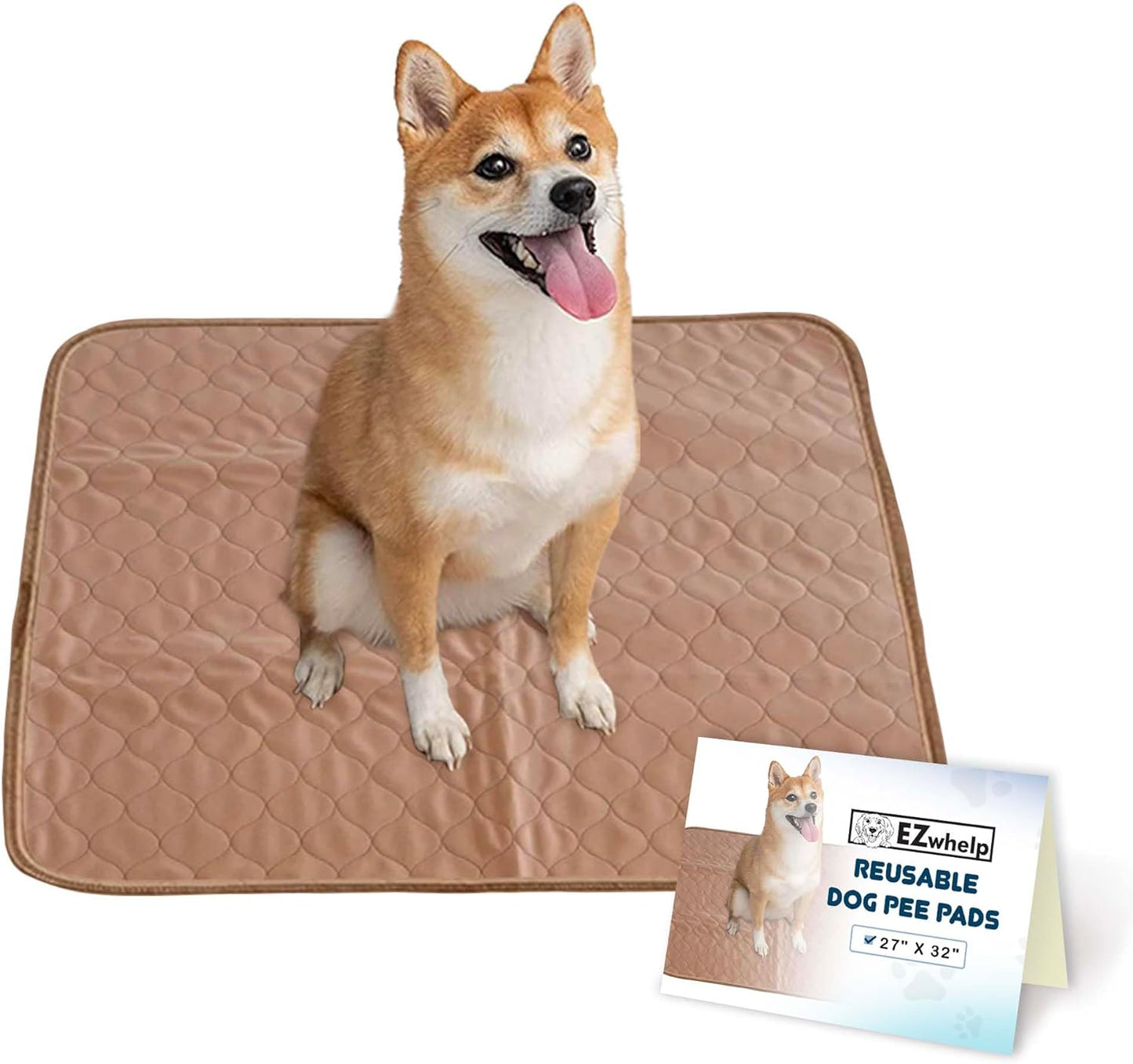 Reusable Dog Pee Pads - Waterproof Training Pads for Dogs, Washable & Sanitary, Rounded Corners, Laminated, Lightweight, and Durable,Pet Essentials for Puppy Training and Whelping - 17" X 20"