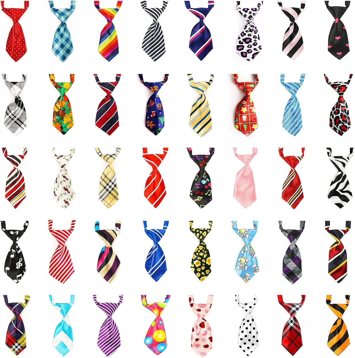 Small Neckties for Dogs, Dog Neck Bow Ties with Adjustable Collar, Pet Bowties for Small Dogs Cats Puppies Bowties Bulk Grooming Bows for Christmas Thanksgiving Wedding Festival Graduation